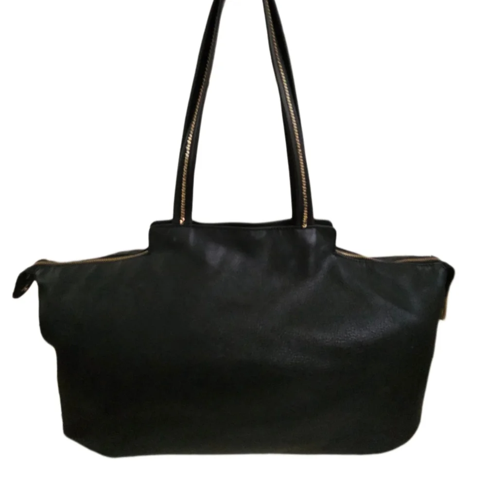 Authentic Extra Large Fendi Black Metallic Nubuck Leather Chain Shoulder Bag - Picture 11 of 16